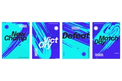 Blue and Cyan Sports Poster Template Collection Product Image 1