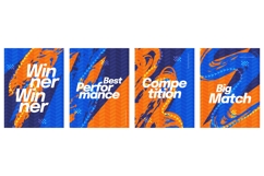 Blue and Orange Dynamic Sports Poster Template Collection Product Image 1