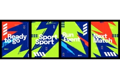 Dynamic Sport Poster Set with Bold Geometric Shapes Product Image 1