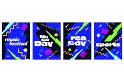 Vibrant and Energetic Poster Set with Bold Pop Art Style Product Image 1