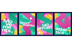 Colorful and Geometric Sports Event Poster Set Product Image 1