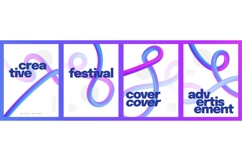 Minimalist Poster Set with 3D and Colorful Curved Lines Product Image 1