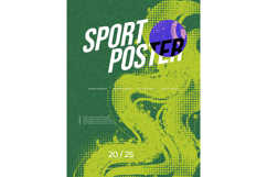 Sport Cover or Poster Design with Green Brush Strokes Product Image 1