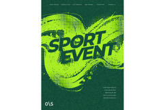 Sport Cover or Poster Design with Lime Green Brush Strokes Product Image 1