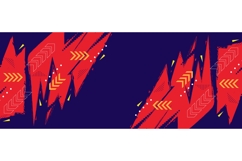 Dynamic Abstract Banner with Red Energy Zig Zag Shapes Product Image 1