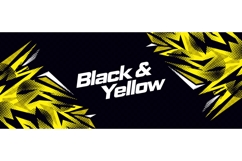Abstract Black and Yellow Sports Banner Design Product Image 1