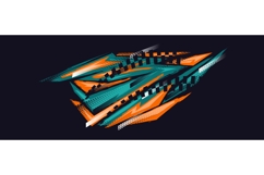 Abstract Sport Background with Teal and Orange Motion Shapes Product Image 1