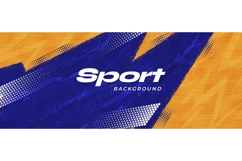 6 Energetic Blue and Orange Sports Banner Designs Product Image 1