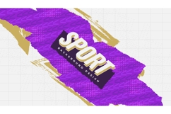 Modern Sport Banner Design with Purple and Gold Brush Stroke Product Image 1