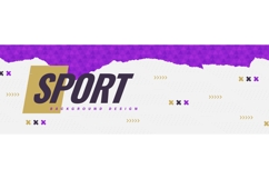 Dynamic Sport Banner Design with Purple Brush Strokes Product Image 1