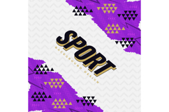 Modern and Trendy Sport Background with Purple Brush Shapes Product Image 1