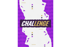 Modern Sport Poster Design with Purple Brush Shapes Product Image 1