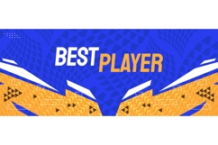 Sport Banner Design with White and Orange Geometric Shapes Product Image 1