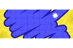 Creative Pop Art Style Background with Cute Thick Blue Lines Product Image 1