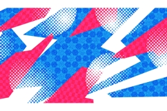Pop Art Abstract Background with Dynamic Blue and Pink Shape Product Image 1