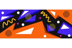 Colorful Abstract Geometric Background with Memphis Shapes Product Image 1