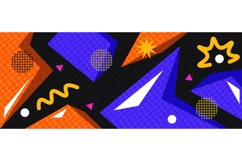 80s Retro Abstract Background with Memphis Style Product Image 1