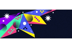 Colorful Abstract Retro Background with Memphis Shapes Product Image 1