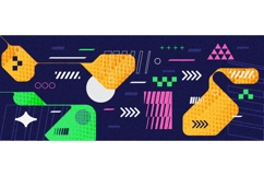 Futuristic Abstract Background with Neon Geometric Shapes Product Image 1