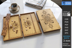 Backgammon Board Laser Cut Bundle | Board Game | Glowforge Product Image 2