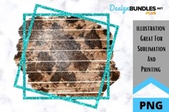 Cowhide and Turquoise Background - PNG - Sublimation Product Image 1