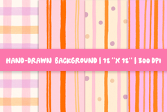 Coquette Whimsy Background Digital Paper | Stripes and Check Product Image 1