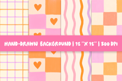Coquette Whimsy Background | Pink Hearts Digital Paper Product Image 1