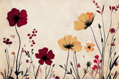 Modern Red Yellow Floral Background Product Image 1