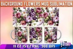 Background Flowers Mug Sublimation | 11 oz 15 oz | PNG File Product Image 6