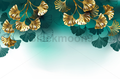 Background with golden ginkgo biloba Product Image 1