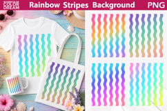 Rainbow Stripes Background | Wavy Stripe Sublimation Product Image 1