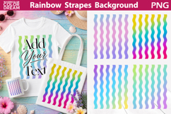 Rainbow Pastel Stripes Background | Wavy Stripe Sublimation Product Image 10