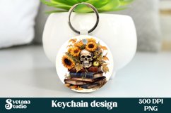Skull flower keychain | Halloween keychain PNG