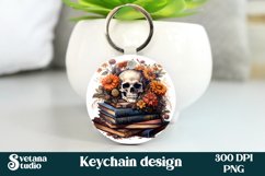 Skull keychain sublimation | Halloween keychain PNG