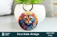 Cat keyring design | Stained glass keychain 