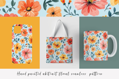 Hand painted abstract floral watercolor seamless pattern Product Image 1