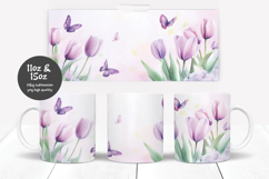 Watercolor floral mug sublimation design Product Image 1