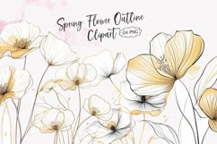 Wildflower hand draw outline clipart PNG Product Image 1