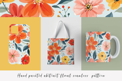 Hand painted abstract floral watercolor seamless pattern Product Image 1