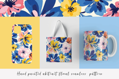 Hand painted abstract floral watercolor seamless pattern Product Image 1