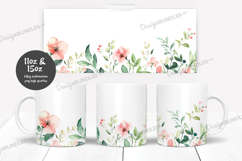 Watercolor floral mug sublimation design Product Image 1