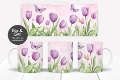 Watercolor floral mug sublimation design Product Image 1