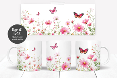 Watercolor floral mug sublimation design Product Image 1