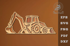 Backhoe Loader Lasercut Decoration SVG Product Image 1