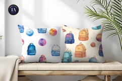 Backpacks Designed as Tiny Planets Watercolor Digital Paper Product Image 2