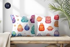 Planet Backpacks Hand-Painted Pattern Digital Paper Product Image 2