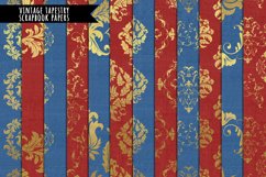 Vintage Tapestry Scrapbook Papers Blue, Red Product Image 1