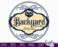Vintage Farmhouse Round Sign Svg | Backyard Bar And Grill Product Image 2