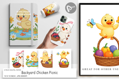 Digital Paper Chicken Picnic Day Product Image 1