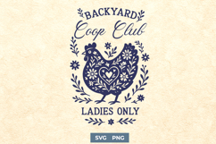 Backyard Coop Club SVG PNG | Funny Chicken Lady Design Print Product Image 1